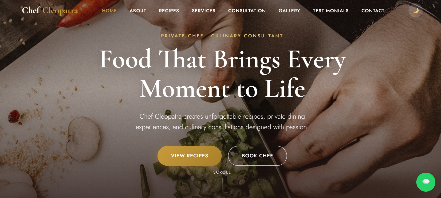 Chef Cleopatra homepage screenshot