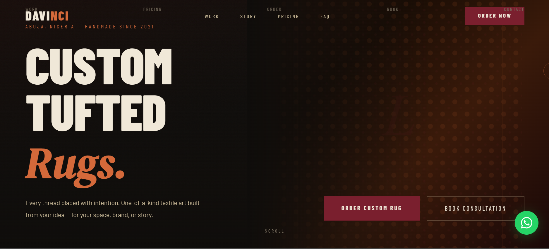 Davinci Tufts homepage screenshot