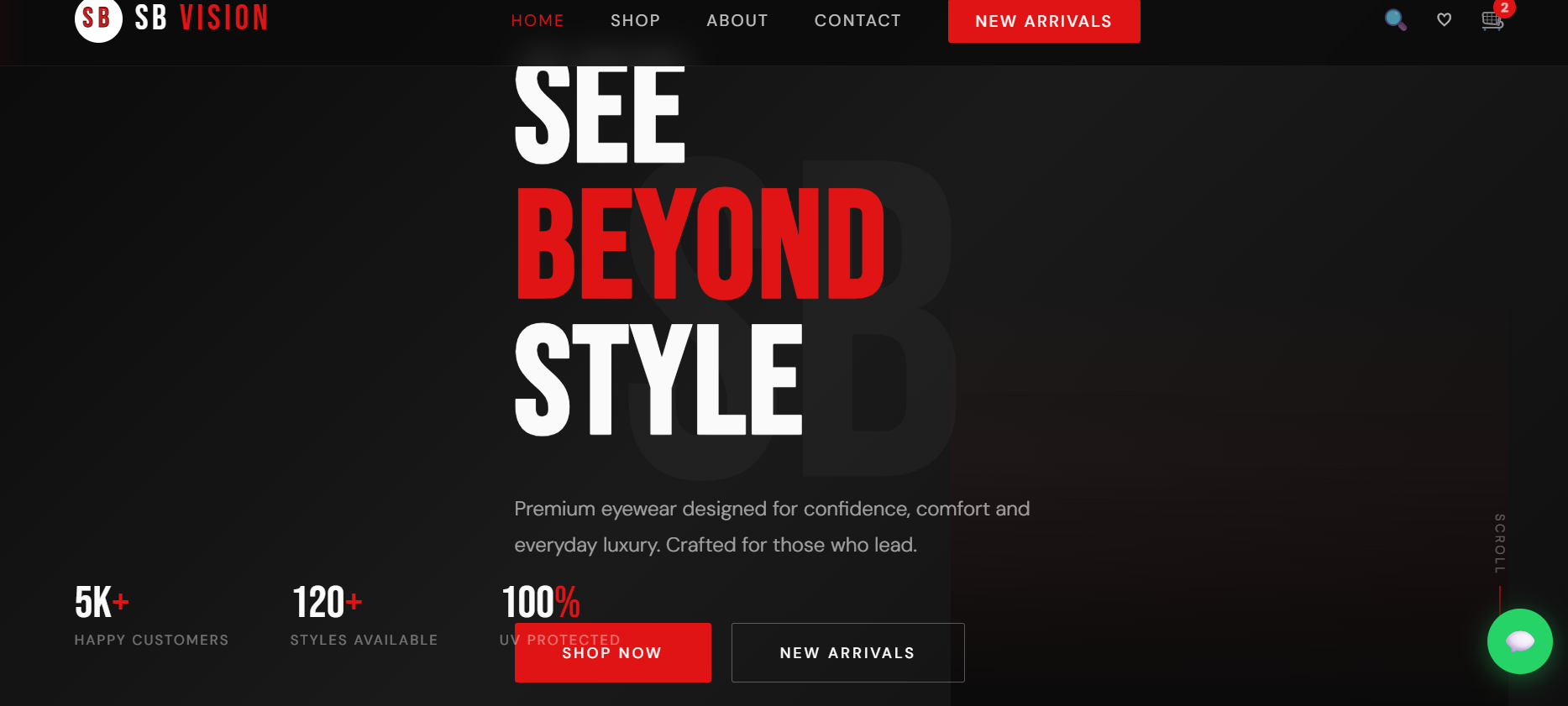 SB Vision homepage screenshot