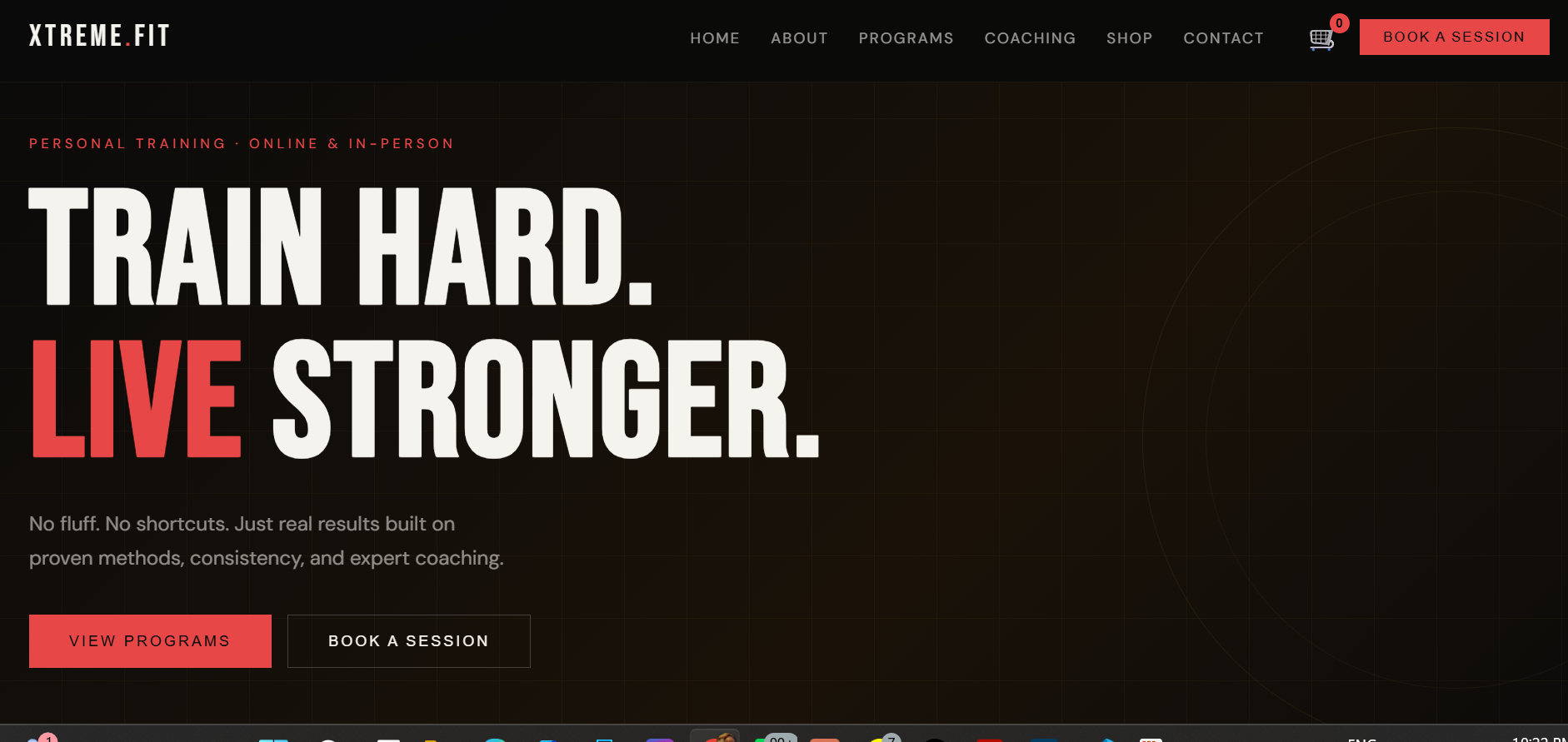 Xtreme Fitness homepage screenshot